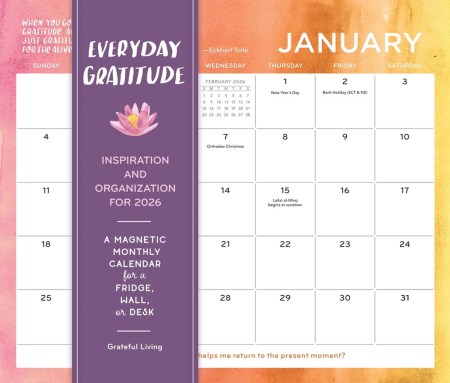 Everyday Gratitude Magnetic Wall Calendar 2026