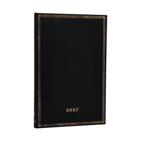2027 Black Edition Maxi 12-Month Hardcover Dayplanner (Elastic Band Closure) Horizontal