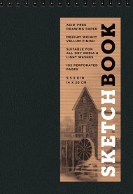 Sketchbook 5.5 x 8″ Fliptop Landscape Black Spiral Hardcover Mixed Media Sketchbook for Drawing