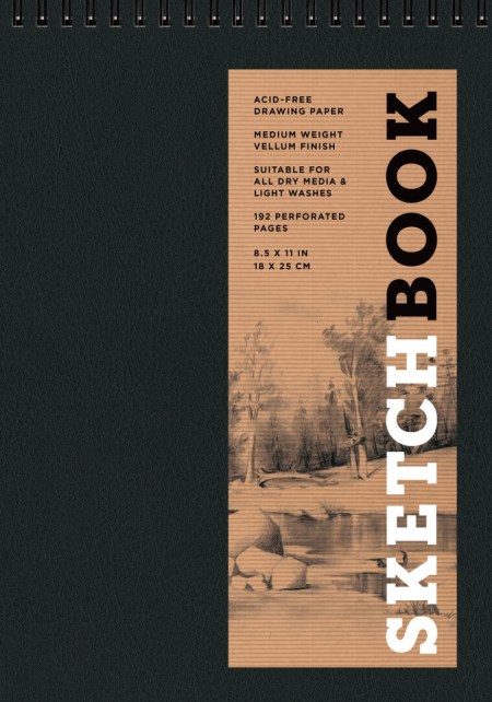 Sketchbook 7 x 10″ Fliptop Landscape Black Spiral Hardcover Mixed Media Sketchbook for Drawing