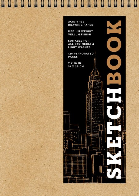 Sketchbook 7 x 10″ Fliptop Landscape Kraft Spiral Hardcover Mixed Media Sketchbook for Drawing